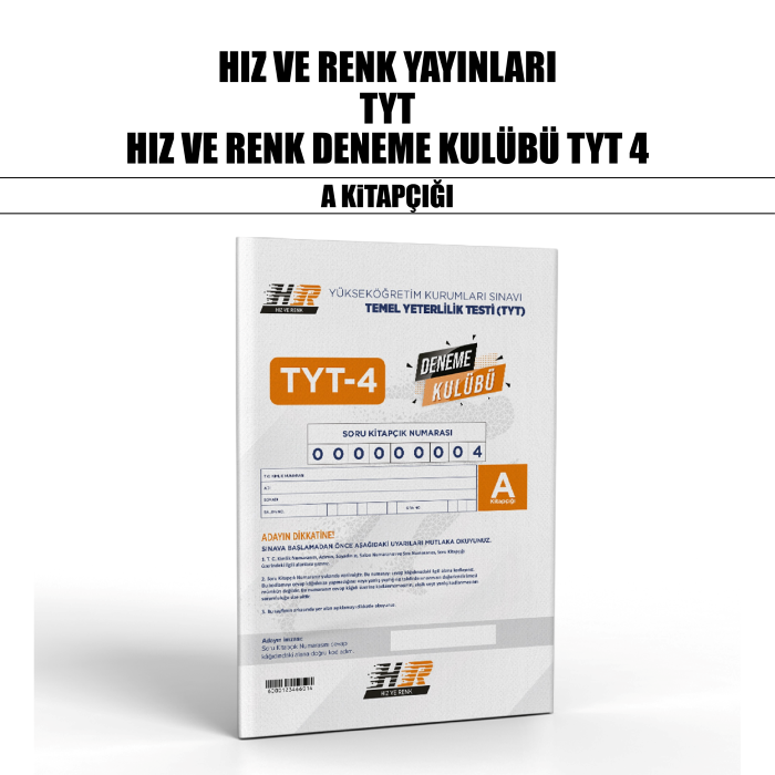 HIZ RENK YAYIN TYT DENEME KULÜBÜ SNV 4-A - 25-26